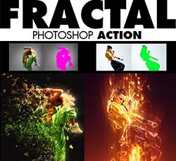 极品PS动作－碎片抽离：Fractal Photoshop Action